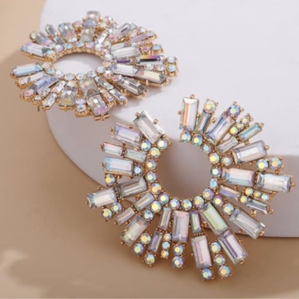 Bridalia Crystal Circle Earrings - Picture 2 of 2